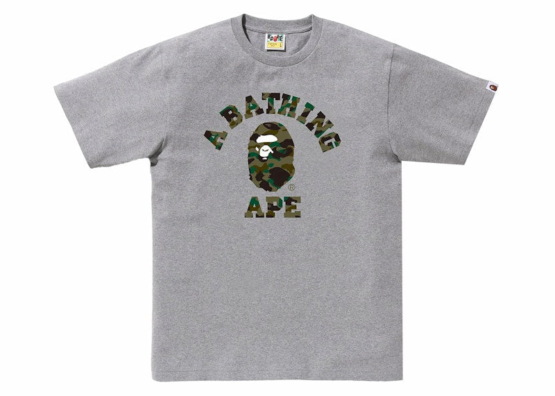 BAPE 1st Camo College Tee (SS24) Grey/Green