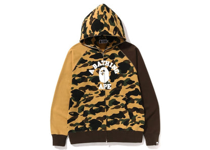 BAPE 1st Camo Crazy College Full Zip Hoodie (SS23) Yellow