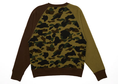 BAPE 1st Camo Crazy NYC Logo Relaxed Fit Crewneck Green