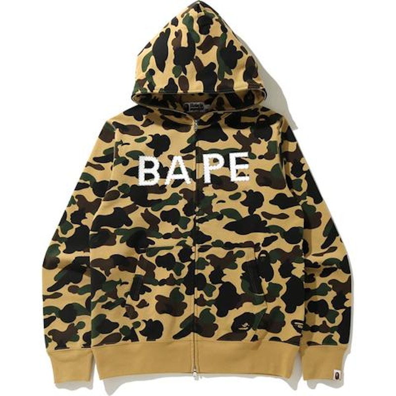 BAPE 1st Camo Crystal Stone Full Zip Hoodie Yellow