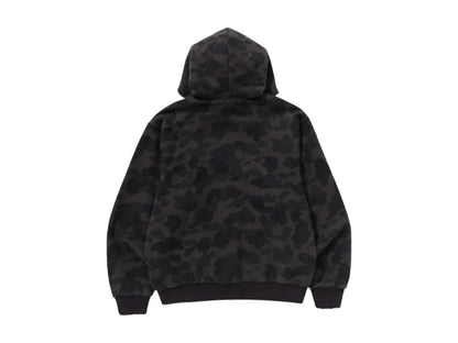 BAPE 1st Camo Heavy Wash Cropped Fit Zip Hoodie Black