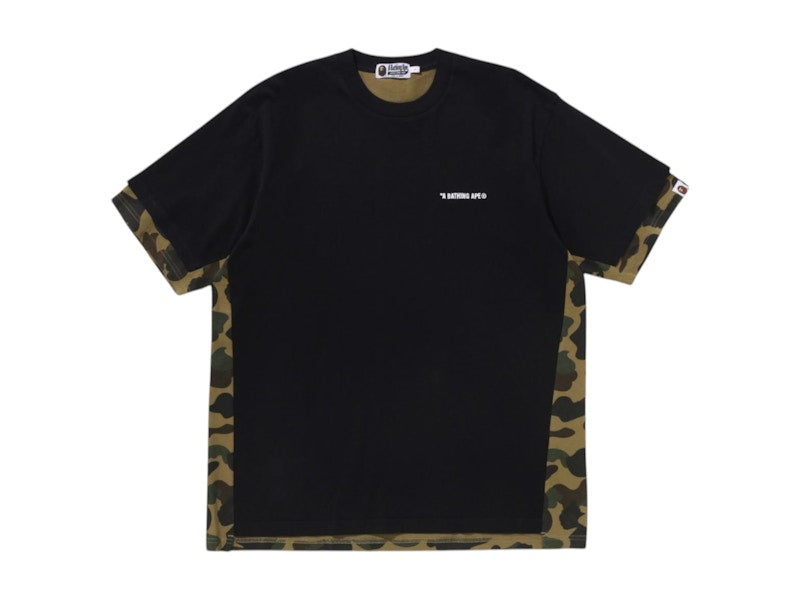 BAPE 1st Camo Heavy Washed Blocking Relaxed Fit Tee Black
