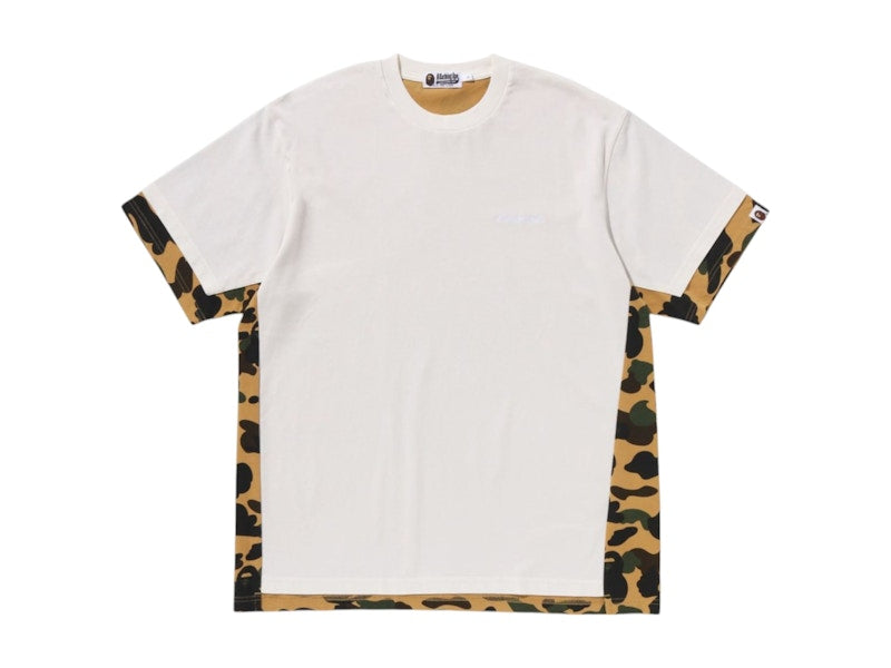 BAPE 1st Camo Heavy Washed Blocking Relaxed Fit Tee Ivory