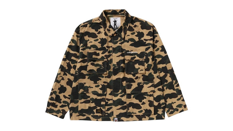 BAPE 1st Camo Heavy Washed Multi Pocket Cargo L/S Shirt Yellow