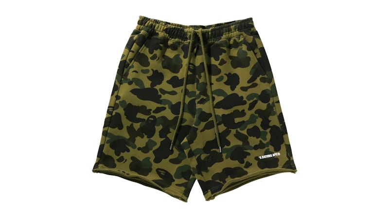 BAPE 1st Camo Heavy Washed Relaxed Fit Sweat Shorts Green