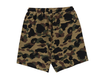 BAPE 1st Camo Jacquard One Point Relaxed Fit Sweat Shorts Green