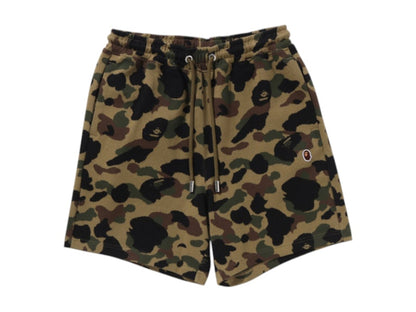 BAPE 1st Camo Jacquard One Point Relaxed Fit Sweat Shorts Green