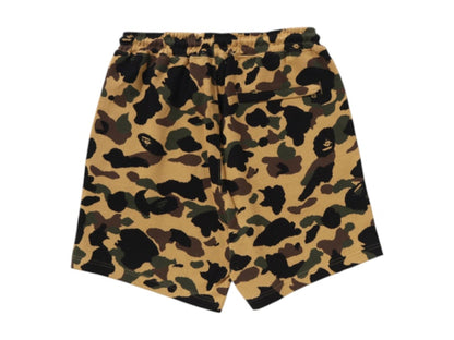 BAPE 1st Camo Jacquard One Point Relaxed Fit Sweat Shorts Yellow