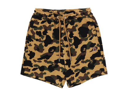 BAPE 1st Camo Jacquard One Point Relaxed Fit Sweat Shorts Yellow