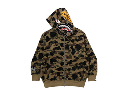 BAPE 1st Camo Jacquard Shark Relaxed Fit Full Zip Hoodie Green