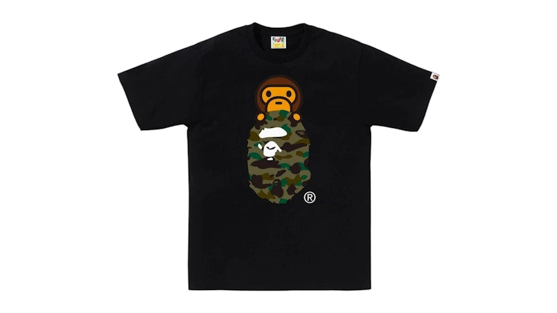 BAPE 1st Camo Milo On Ape Head Tee Tee Black/Green