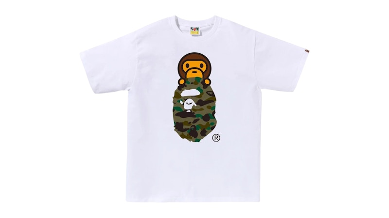 BAPE 1st Camo Milo On Ape Head Tee Tee White/Green
