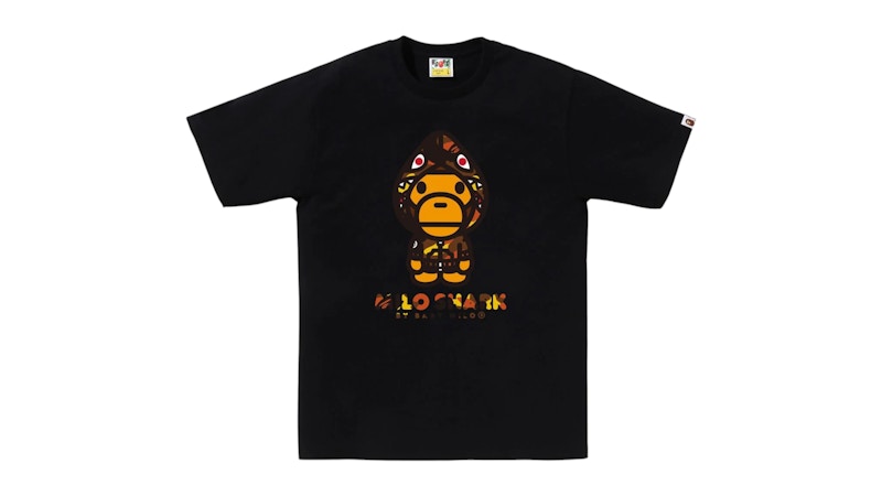 BAPE 1st Camo Milo Shark FZH Tee Black/Orange