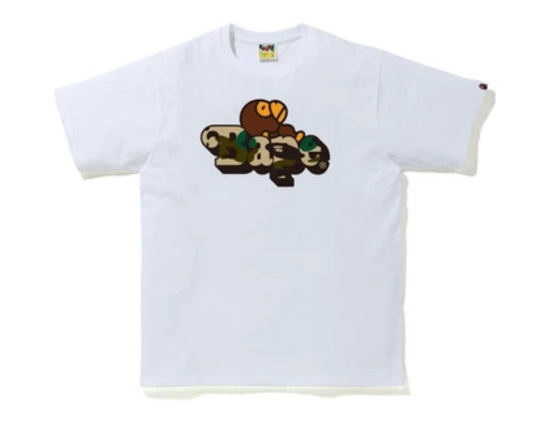 BAPE 1st Camo Milo on BAPE Tee White/Yellow