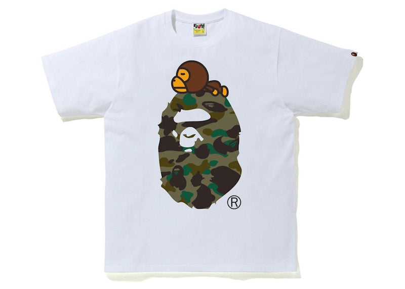 BAPE 1st Camo Milo on Big Ape Tee (FW21) White/Green