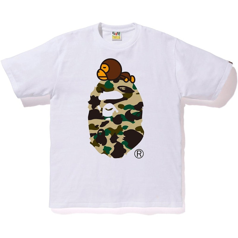 BAPE 1st Camo Milo on Big Ape Tee White/Yellow