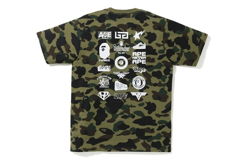 BAPE 1st Camo Multi Logo Tee Green