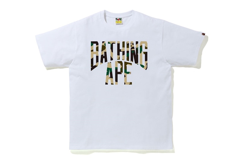 BAPE 1st Camo NYC Logo Tee White/Yellow