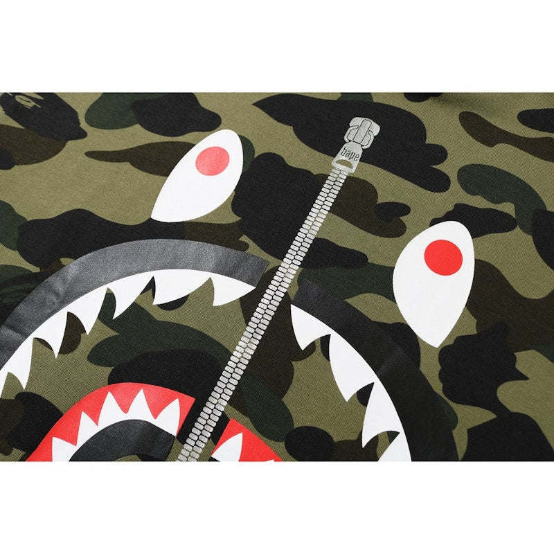 BAPE 1st Camo PONR Shark Tee Green