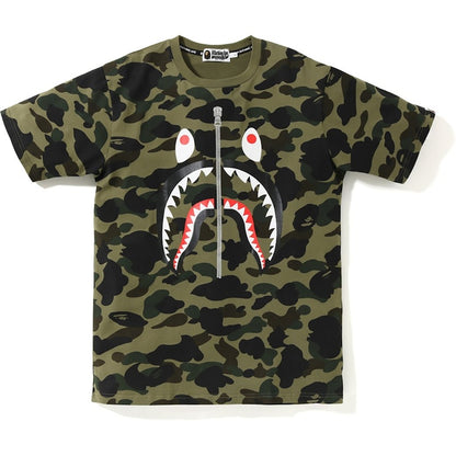 BAPE 1st Camo PONR Shark Tee Green