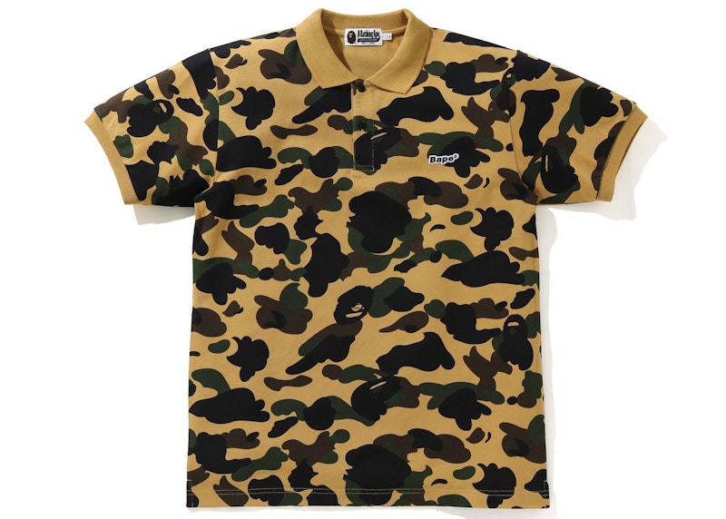 BAPE 1st Camo Patched Polo Yellow