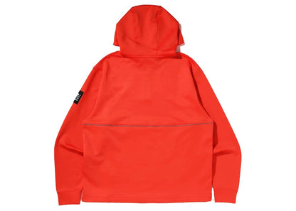 BAPE 1st Camo Pocket Relaxed Fit Double Knit Half Zip Hoodie Orange