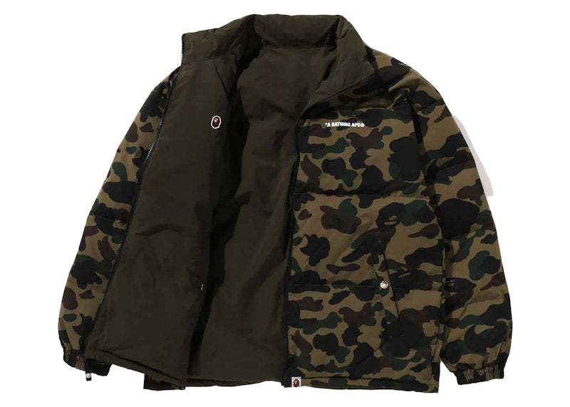 BAPE 1st Camo Reversible Down Jacket Green