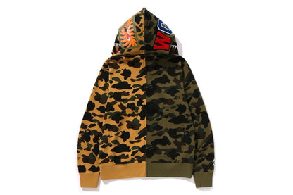 BAPE 1st Camo Separate Shark Full Zip Hoodie Yellow