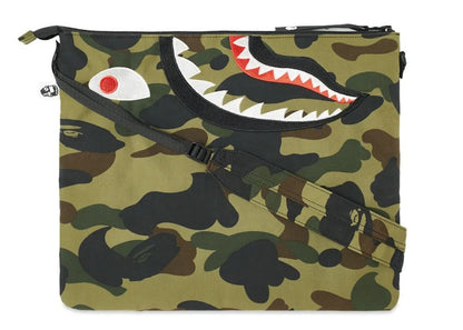 BAPE 1st Camo Shark Crossbody Bag Green
