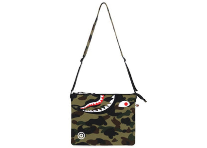 BAPE 1st Camo Shark Crossbody Bag Green