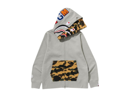 BAPE 1st Camo Shark Full Zip Double Hoodie Green Dark