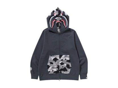 BAPE 1st Camo Shark Full Zip Double Hoodie Grey