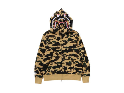 BAPE 1st Camo Shark Full Zip Double Hoodie (SS25) Yellow