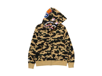 BAPE 1st Camo Shark Full Zip Double Hoodie (SS25) Yellow
