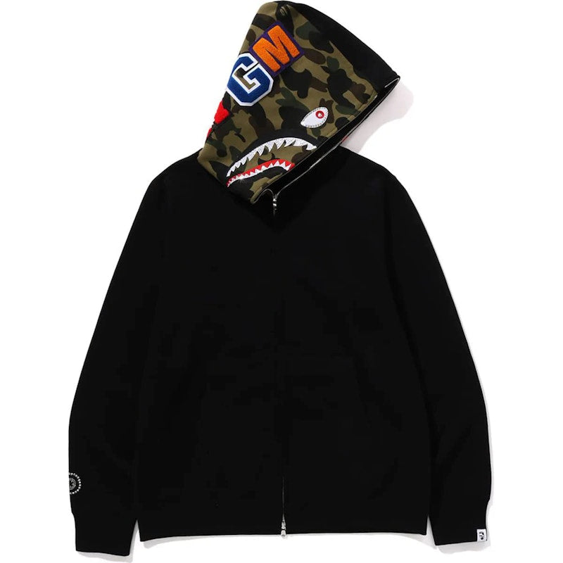 BAPE 1st Camo Shark Full Zip Hoodie Black