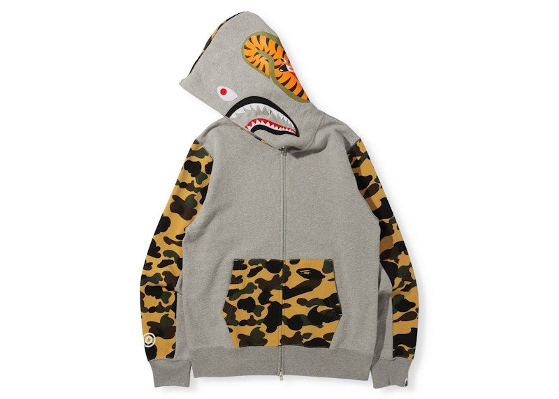 BAPE 1st Camo Shark Full Zip Hoodie (FW21) Gray