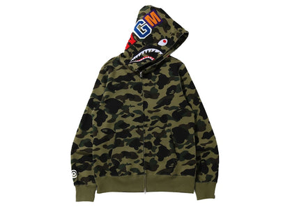 BAPE 1st Camo Shark Full Zip Hoodie (FW21) Green