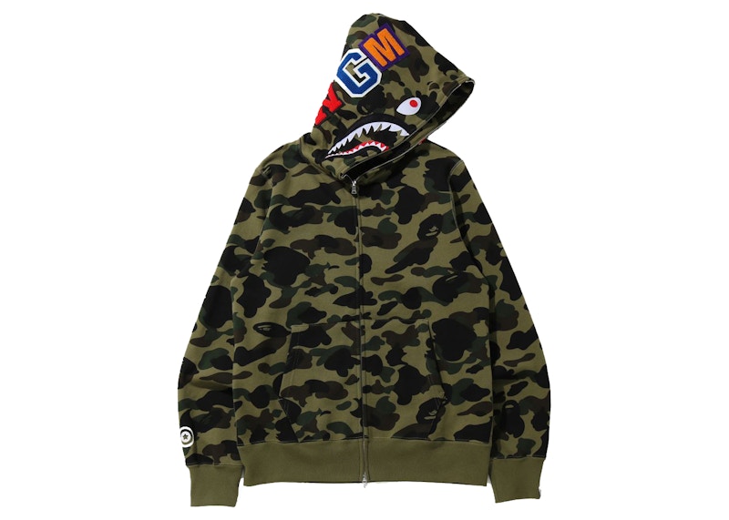 BAPE 1st Camo Shark Full Zip Hoodie (FW21) Green