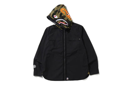 BAPE 1st Camo Shark Hoodie Shirt Black