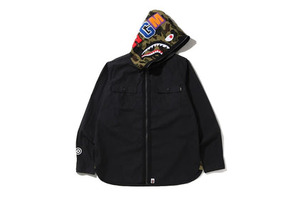 BAPE 1st Camo Shark Hoodie Shirt Black