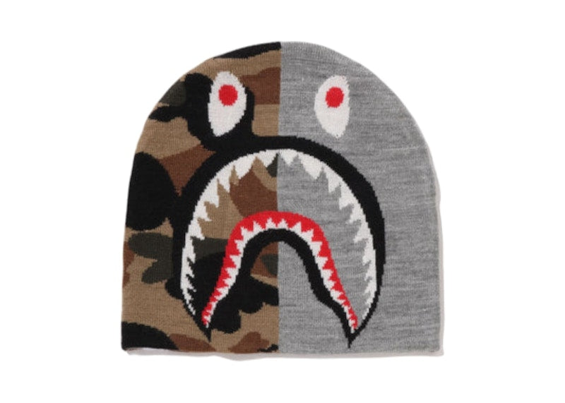 BAPE 1st Camo Shark Knit Cap Gray