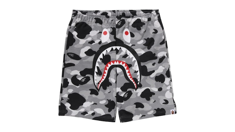 BAPE 1st Camo Shark Regular Fit Sweat Shorts Shorts Grey