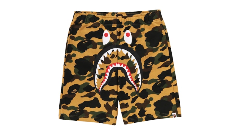 BAPE 1st Camo Shark Regular Fit Sweat Shorts Shorts Yellow