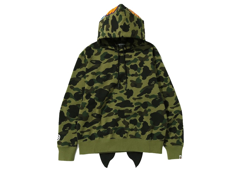 BAPE 1st Camo Shark Relaxed Fit Pullover Hoodie Green