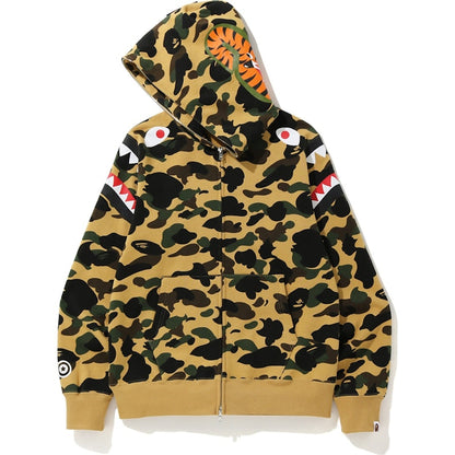 BAPE 1st Camo Shark Shoulder Full Zip Hoodie Yellow