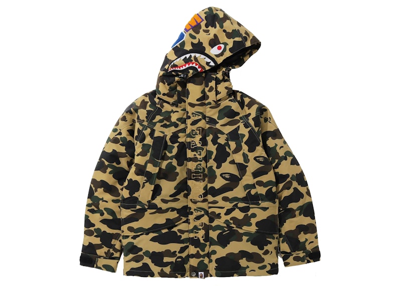 BAPE 1st Camo Shark Snowboard Down Jacket Yellow