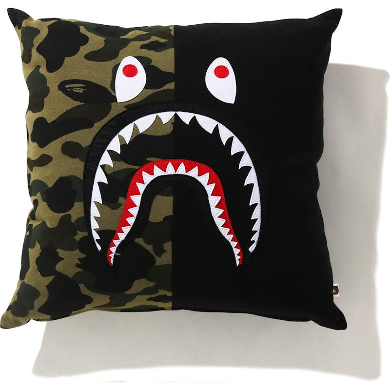 BAPE 1st Camo Shark Square Cushion Black
