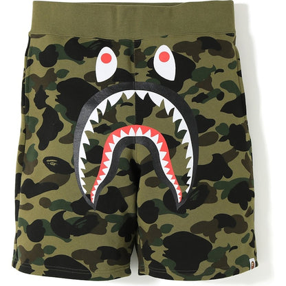 BAPE 1st Camo Shark Sweat Shorts Green