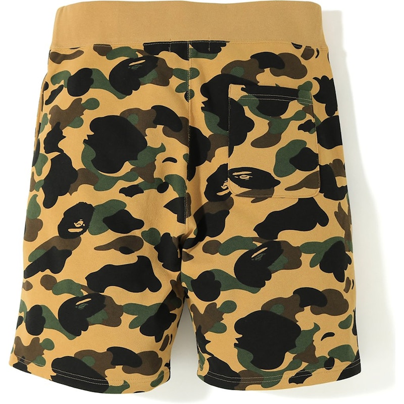 BAPE 1st Camo Shark Sweat Shorts Yellow