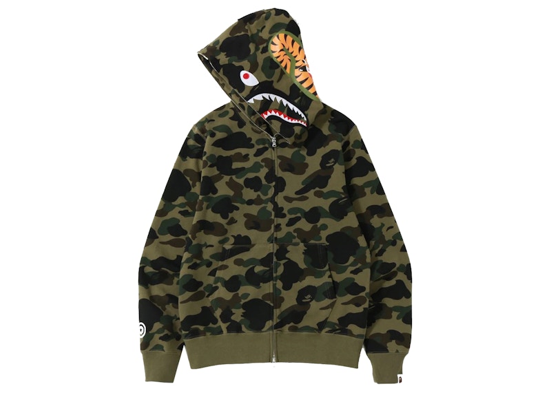 BAPE 1st Camo Shark WGM Full Zip Hoodie Green